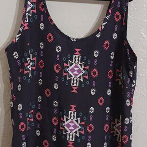 B Jewel Women's Crop Tank Geometric with Zipper in back. One Size.
